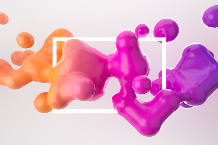 Poster 3d bunte Tropfen