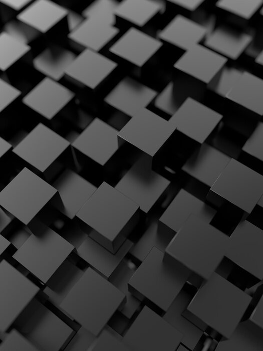 Poster 3d dunkle Würfel in Schichten angeordnet