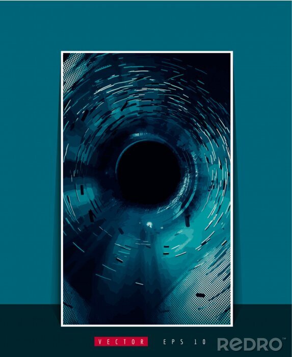 Poster 3d Effekt Grafik in blauer Farbgebung