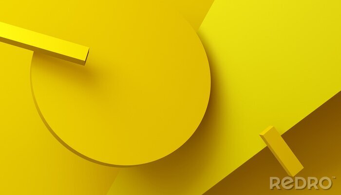 Poster 3d Effekt Muster in gelben Farben