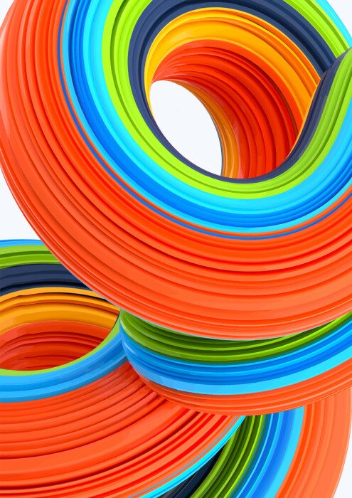 Poster 3d Effekt Regenbogenspiralen