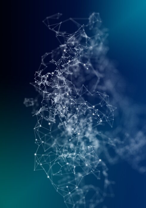 Poster 3D-Muster mit wissenschaftlichem Charakter