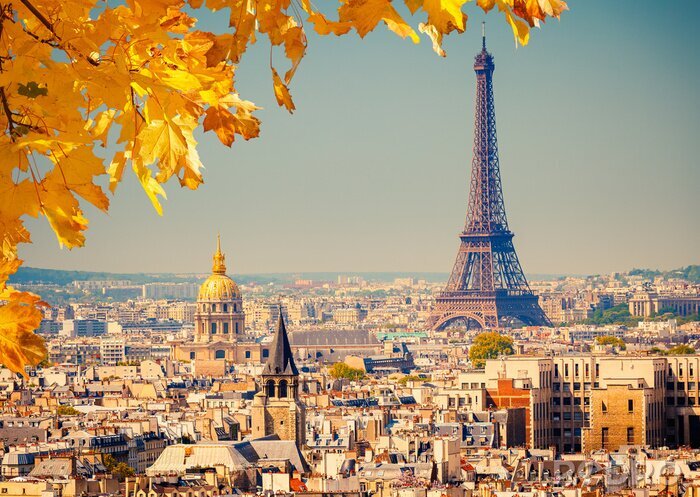 Poster 3D Paris im Herbst