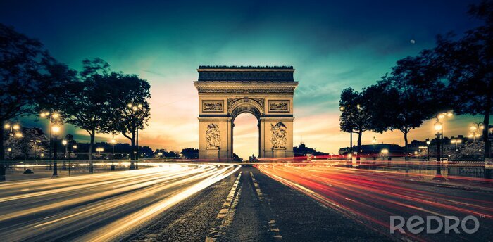 Poster 3D Paris und Arc de Triomphe