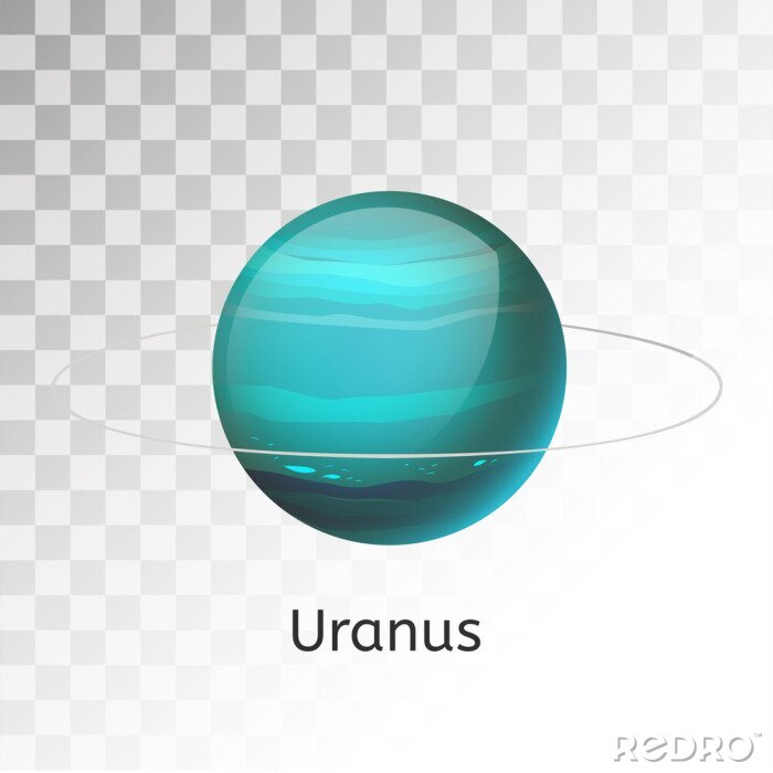Poster 3D Planeten Uranus mit einem dünnen Ring