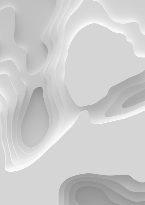 Poster 3d-Relief in verschiedenen Weißschattierungen