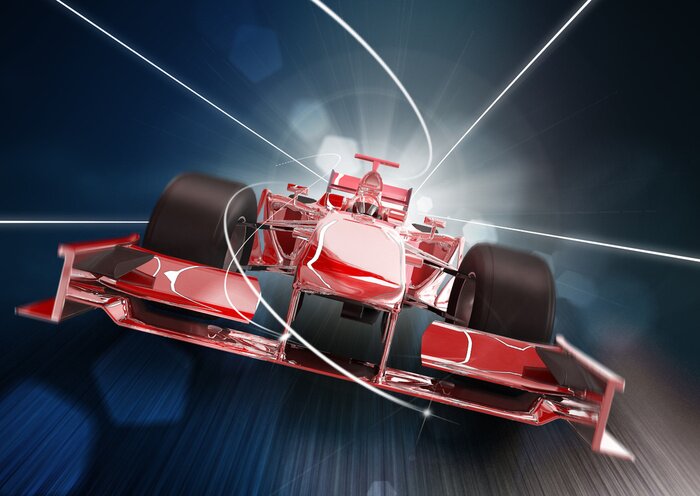 Poster 3d render, formula one car concept