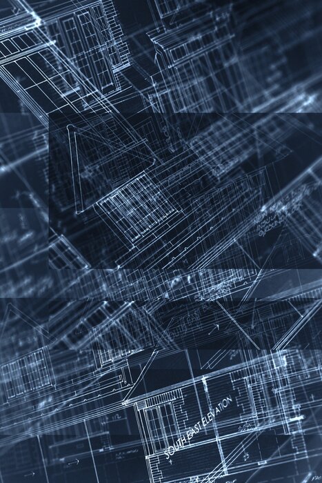 Poster 3d Skizze der Hausarchitektur