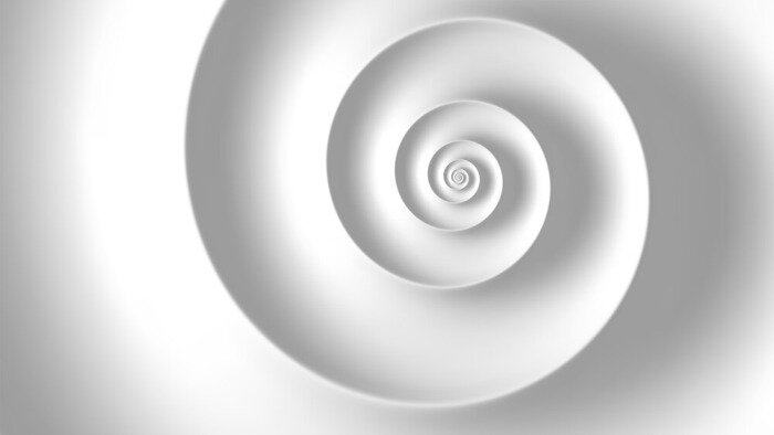 Poster 3d Spirale auf weißem Hintergrund