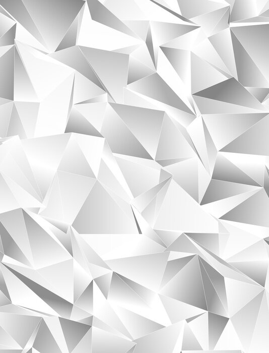 Poster 3D-Vielecke in Weiß