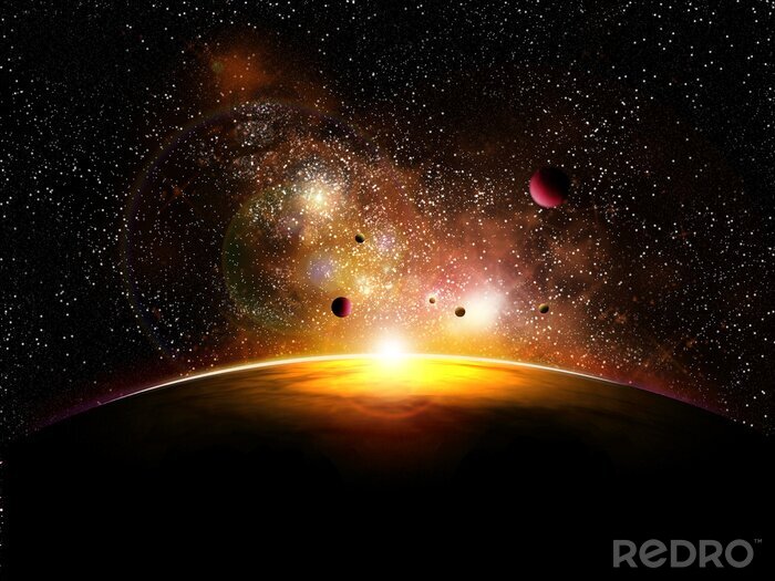 Poster 3D Weltraum über Erde