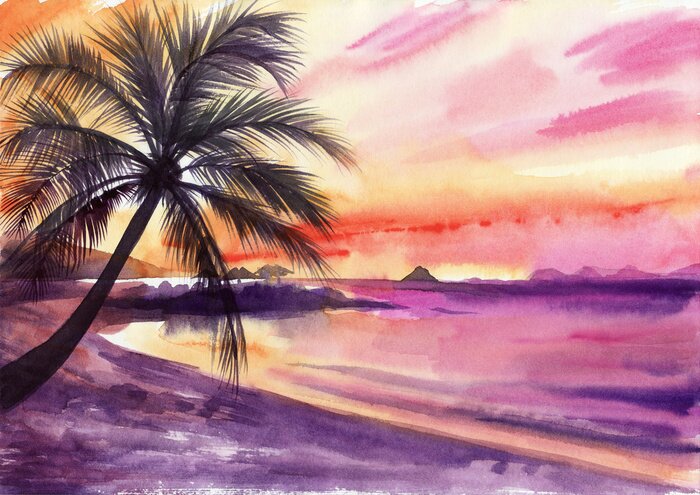 Poster Abbildung eines exotischen Strandes