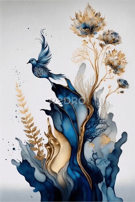 Poster Abbildung mit Blau