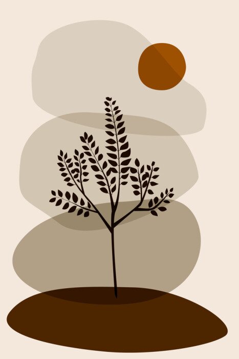 Poster Abbildung mit einem schwarzen Zweig