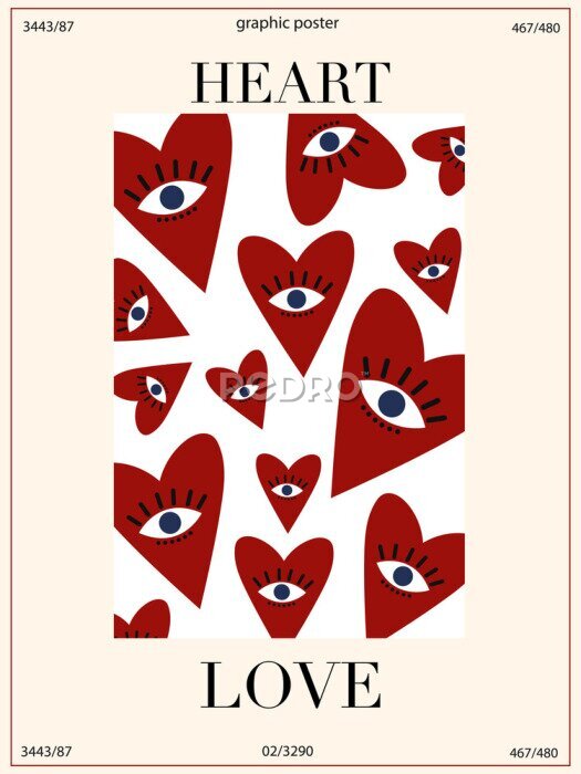 Poster Abbildung mit Herzen