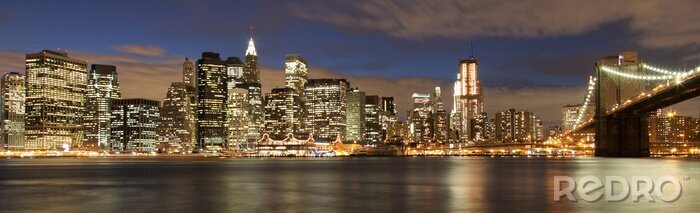 Poster Abendliches Panorama von Manhattan