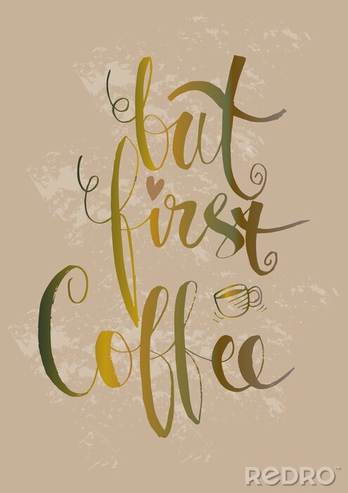 Poster Aber Kaffeekaffee. Kalligraphie Poster.