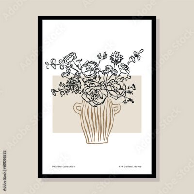 Poster Abstract boho style botanical vector art print poster for your wall art gallery