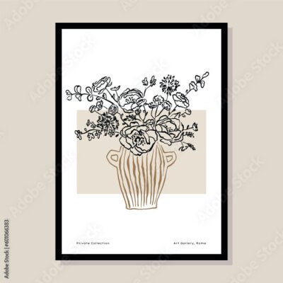 Poster Abstract boho style botanical vector art print poster for your wall art gallery