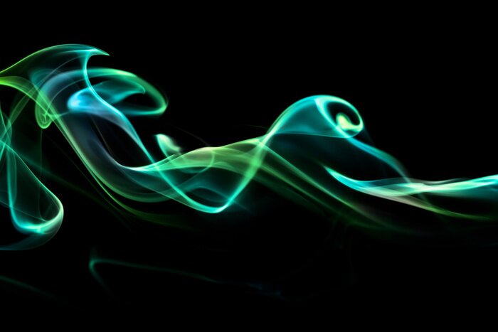 Poster Abstrakt grün Flamme