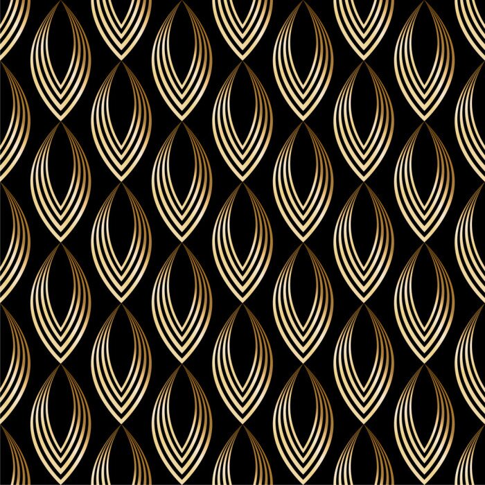 Poster Abstrakte Blätter auf schwarzem Hintergrund