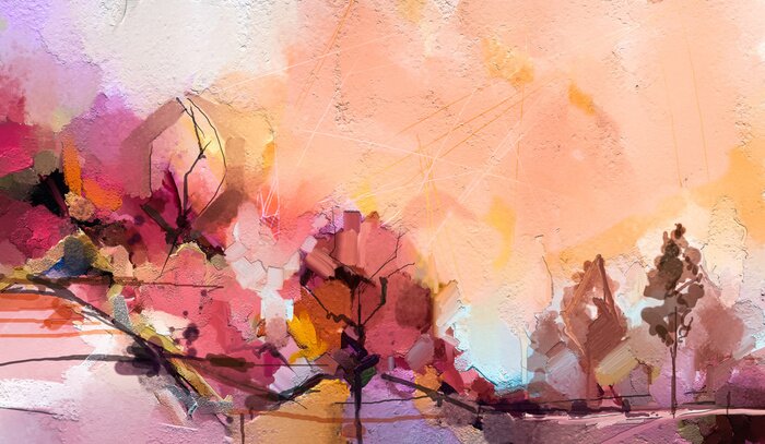 Poster Abstrakte geblümte Wiese