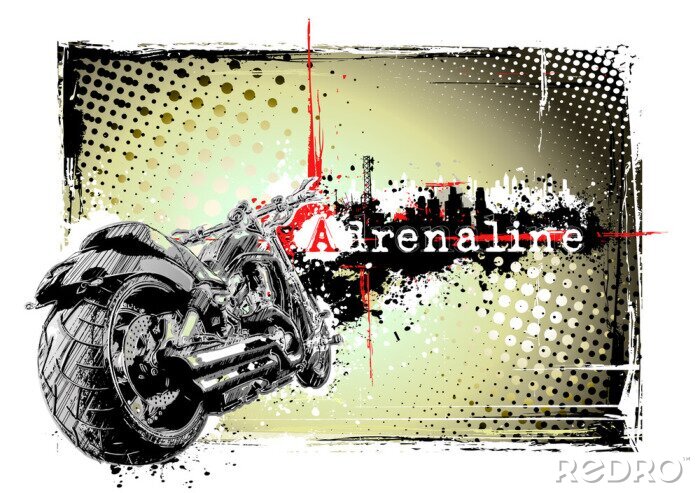 Poster Abstrakte Grafik mit Motorrad