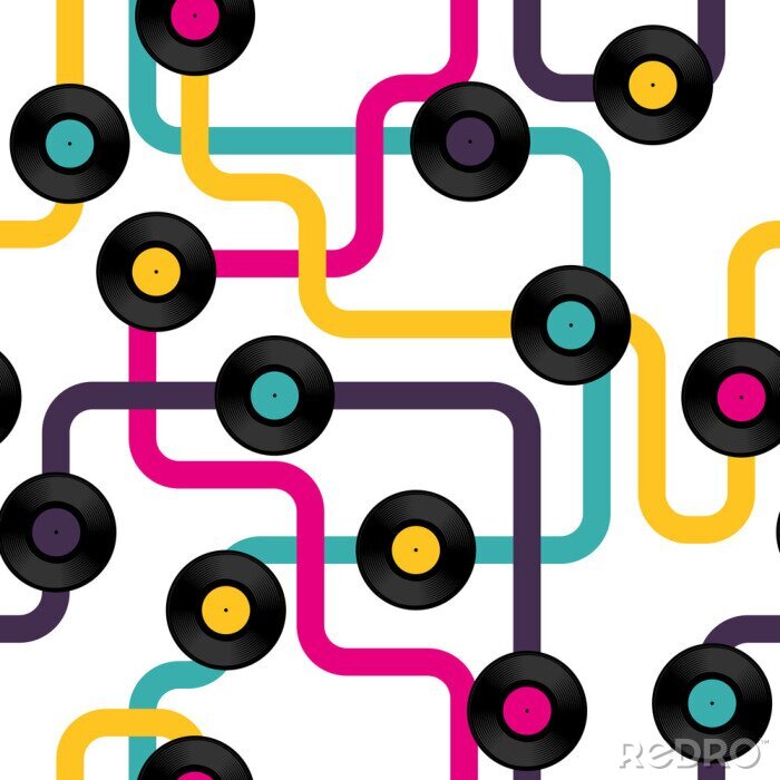 Poster Abstrakte Illustration mit Vinyl