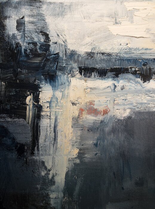 Poster Abstrakte Malerei Reflexion im Wasser