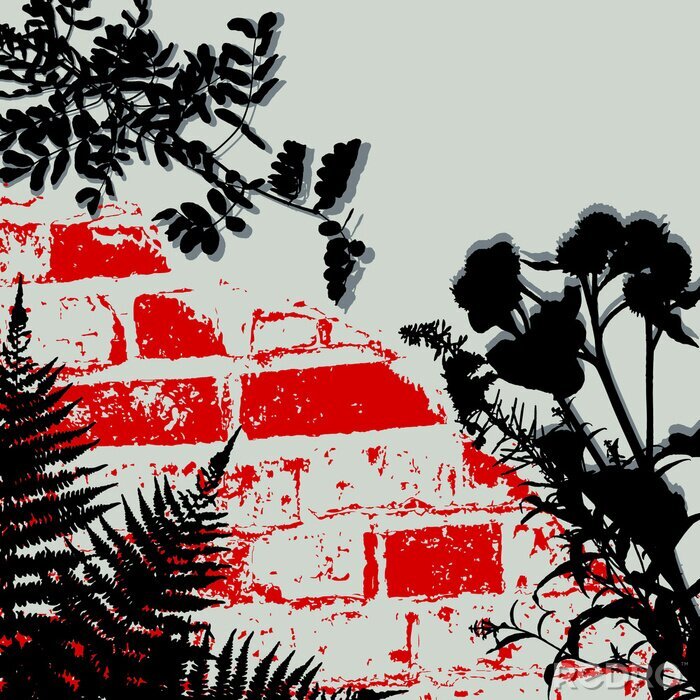 Poster Abstrakte rote Backsteinmauer