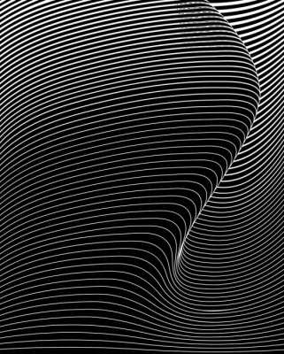 Poster Abstrakte schwarz-weiße Wellen