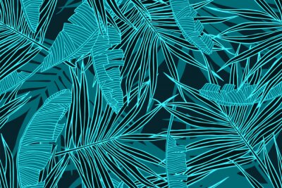 Tapete Abstrakte tropische Blätter
