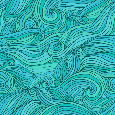 Abstrakte Wellen in Meeresfarbe