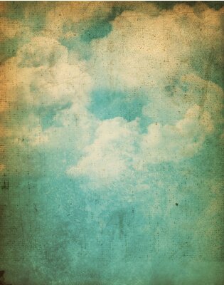 Poster Abstrakte Wolken im Retro-Stil