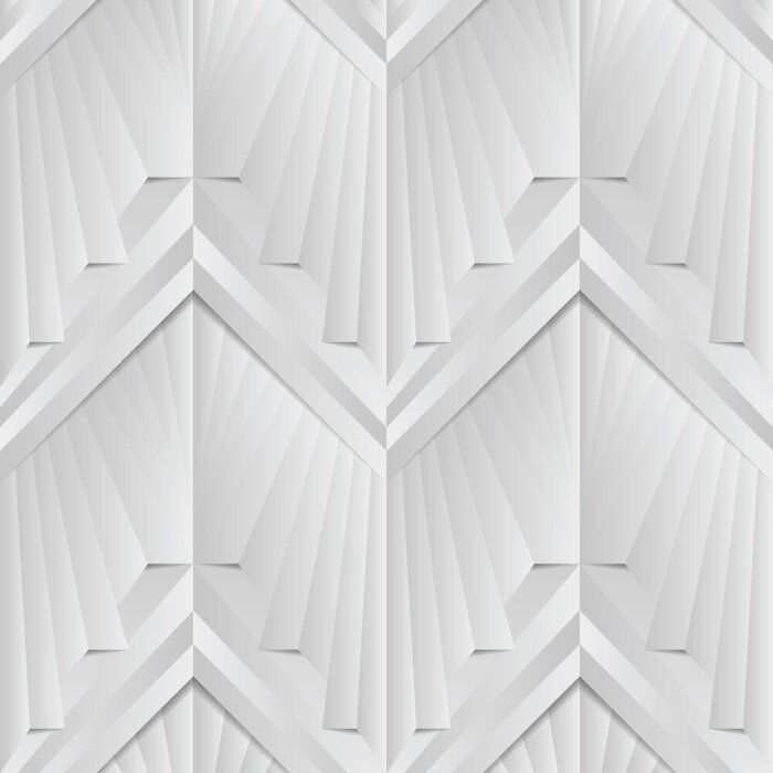 Poster Abstraktes geometrisches Muster in Weiß