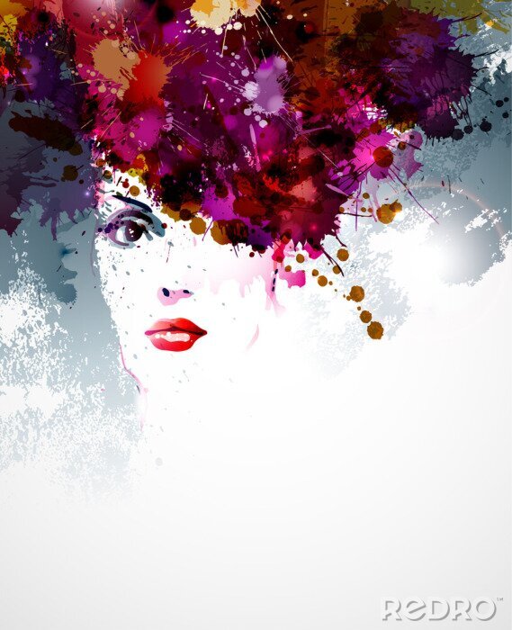 Poster Abstraktes Gesicht einer Frau