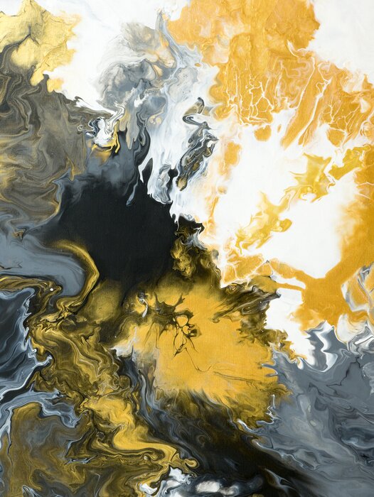 Poster Abstraktes Marineblau und Gold