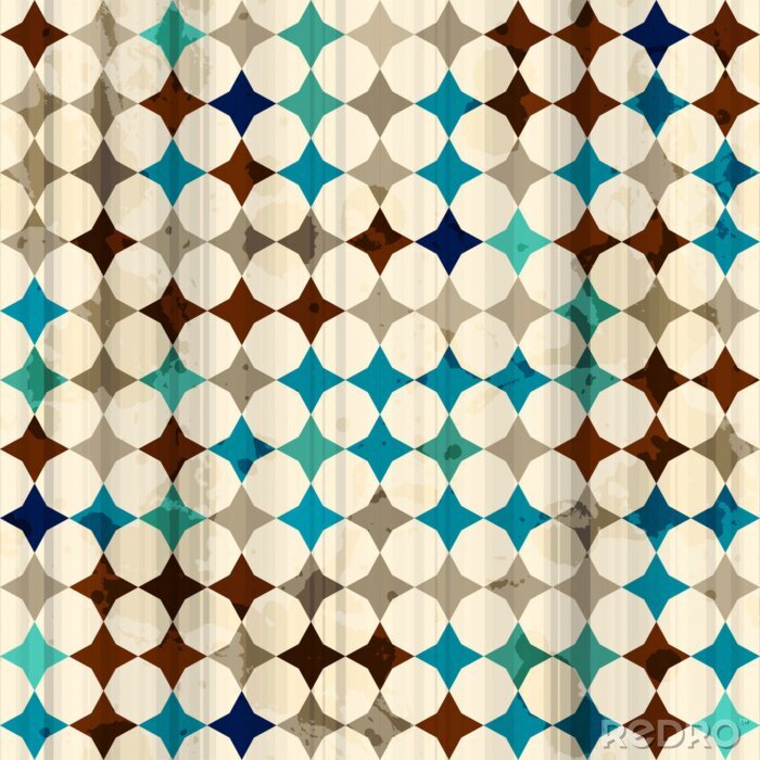 Poster Abstraktes Mosaik Retro