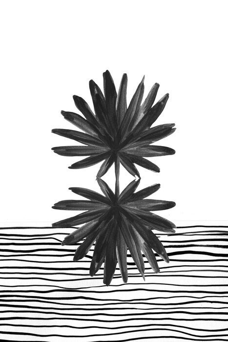 Poster Abstraktes Muster mit Pflanzenmotiv