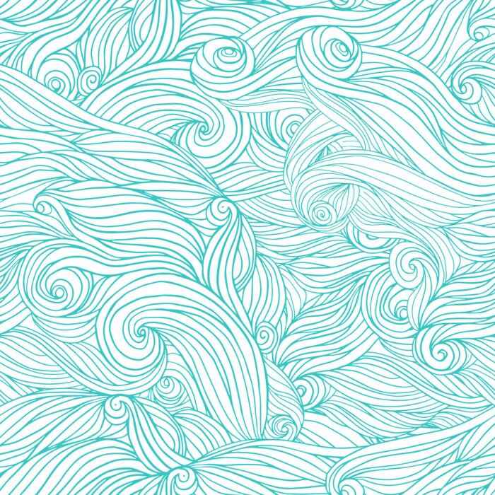 Poster Abstraktes Wellenmotiv auf weißem Hintergrund