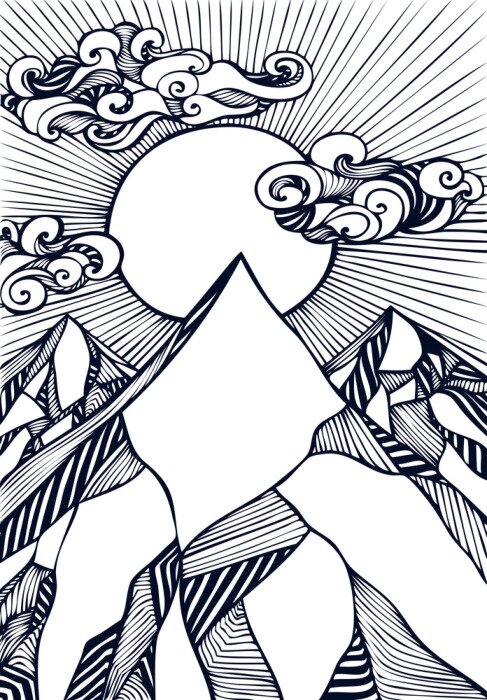 Poster Abstraktion Bergspitze