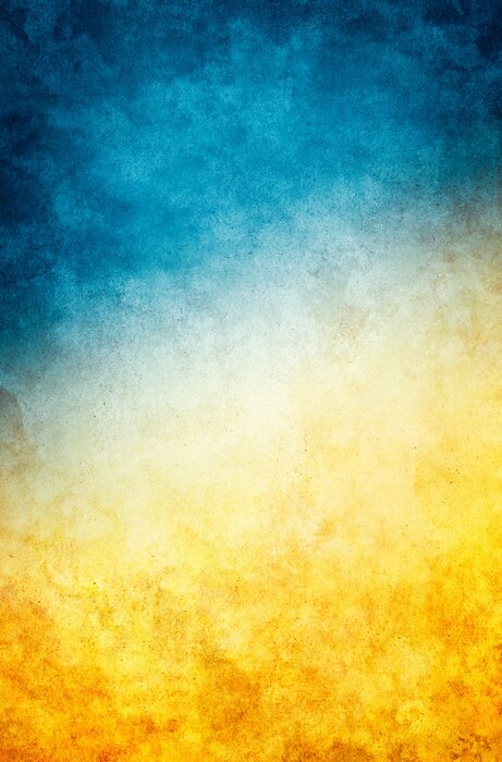 Poster Abstraktion blau und gelb