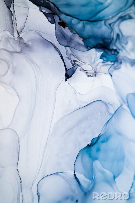 Poster Abstraktion blauer Marmor