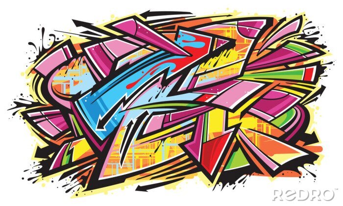 Poster Abstraktion in Form von Graffiti