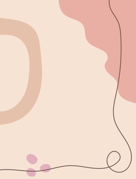 Poster Abstraktion line art und rosa