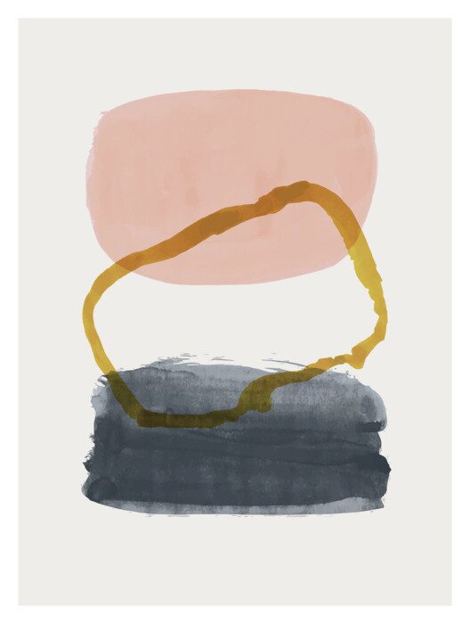 Poster Abstraktion minimalistisches Aquarell