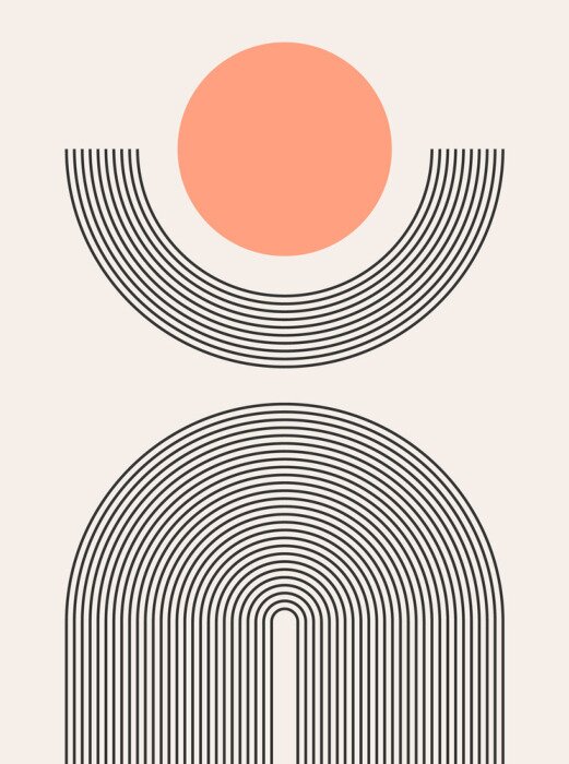 Poster Abstraktion mit einem bunten Kreis