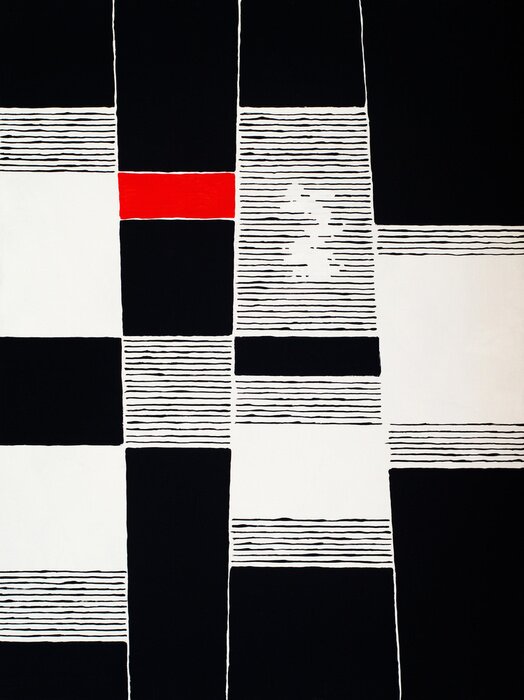 Poster Abstraktion Schwarz-Weiß und Rot