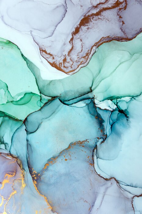 Poster Abstraktion türkis und lila