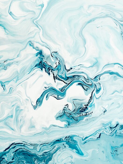 Poster Abstraktion türkis und weiß